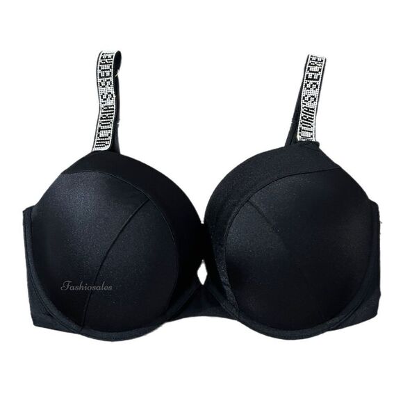 Victorias Secret Swim Shine Strap Sexy Tee Push Up Bikini Top Black - Picture 3 of 9